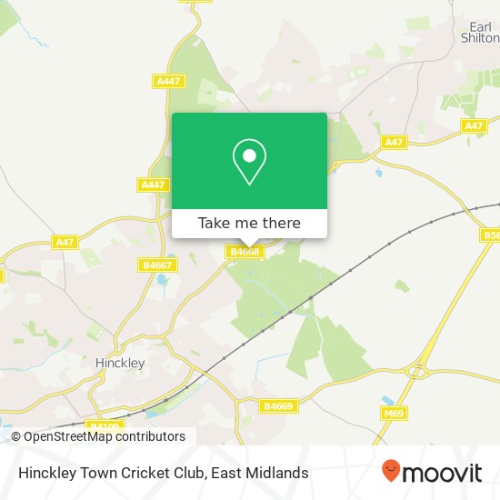 Hinckley Town Cricket Club map
