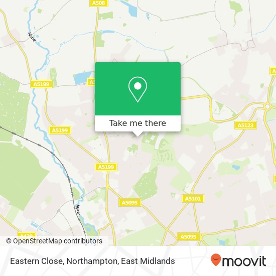 Eastern Close, Northampton map