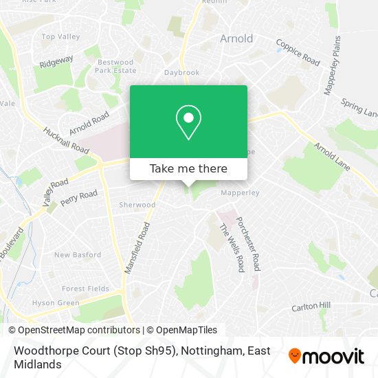 Woodthorpe Court (Stop Sh95), Nottingham map