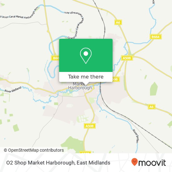 O2 Shop Market Harborough map