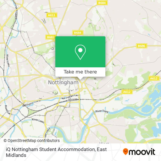iQ Nottingham Student Accommodation map