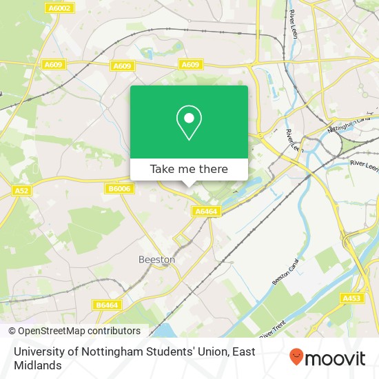 University of Nottingham Students' Union map