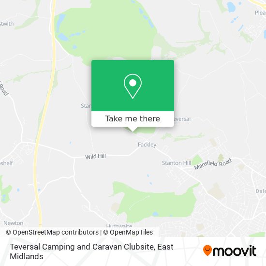 Teversal Camping and Caravan Clubsite map