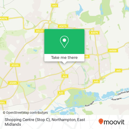 Shopping Centre (Stop C), Northampton map