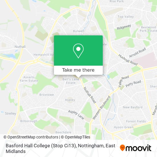 Basford Hall College (Stop Ci13), Nottingham map