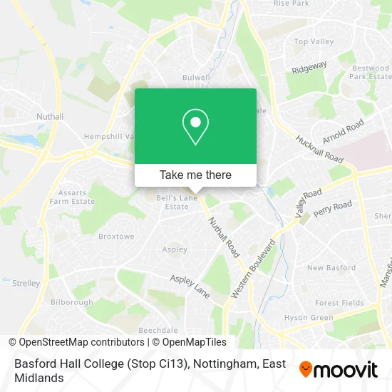 Basford Hall College (Stop Ci13), Nottingham map