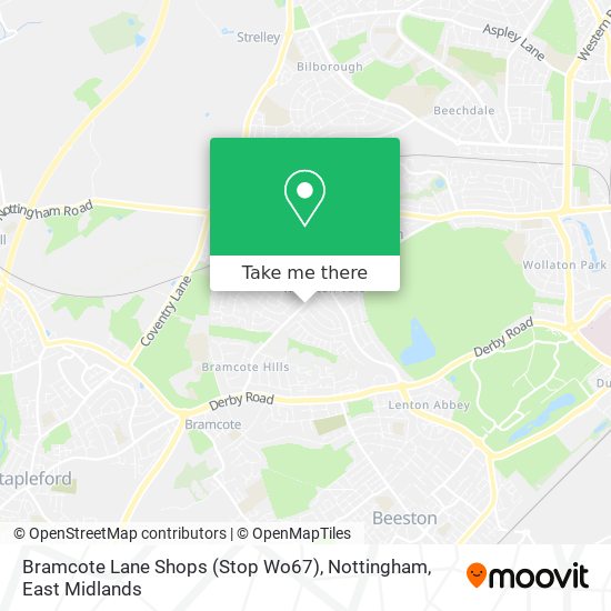 Bramcote Lane Shops (Stop Wo67), Nottingham map