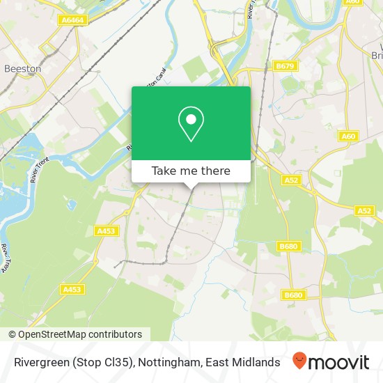 Rivergreen (Stop Cl35), Nottingham map