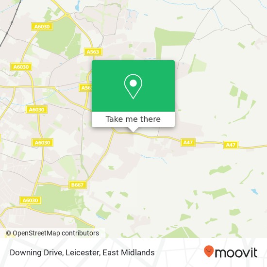 Downing Drive, Leicester map