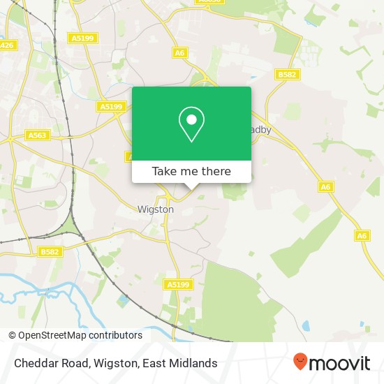 Cheddar Road, Wigston map