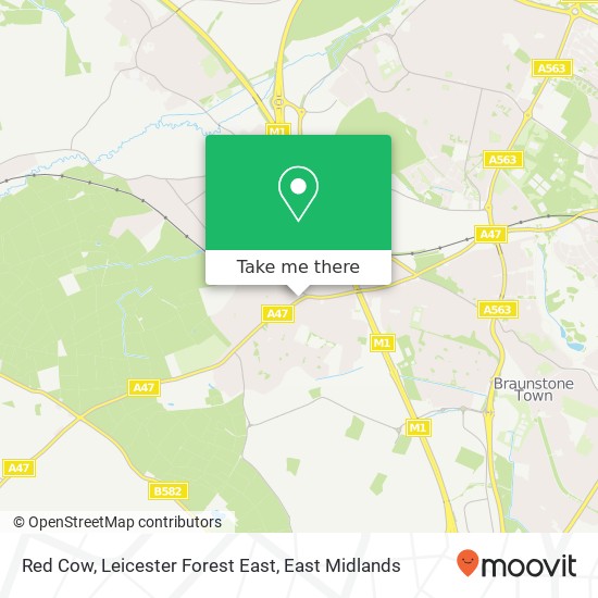 Red Cow, Leicester Forest East map
