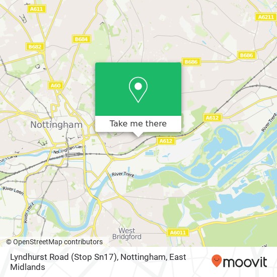 Lyndhurst Road (Stop Sn17), Nottingham map