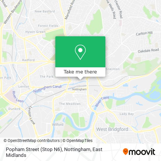 Popham Street (Stop N6), Nottingham map