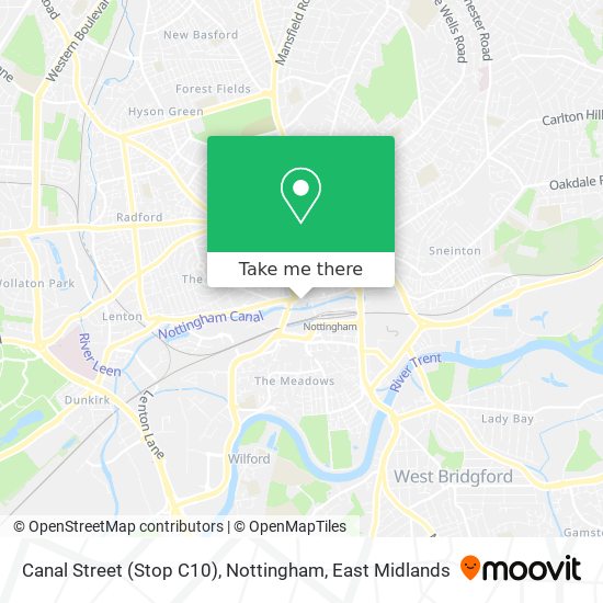 Canal Street (Stop C10), Nottingham map