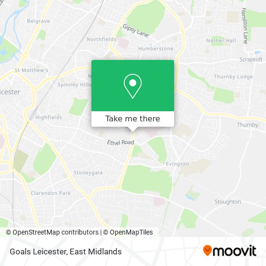Goals Leicester map