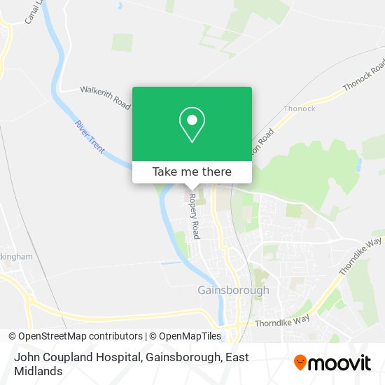 John Coupland Hospital, Gainsborough map