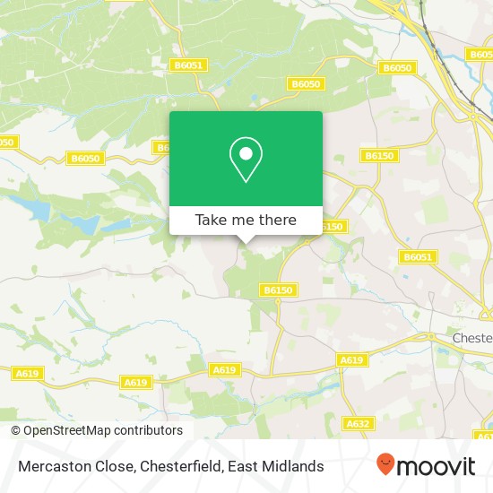Mercaston Close, Chesterfield map