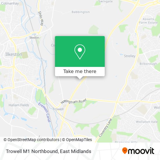 Trowell M1 Northbound map