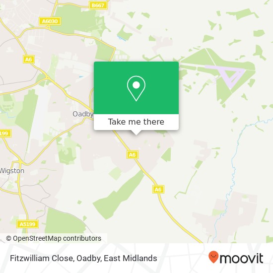 Fitzwilliam Close, Oadby map