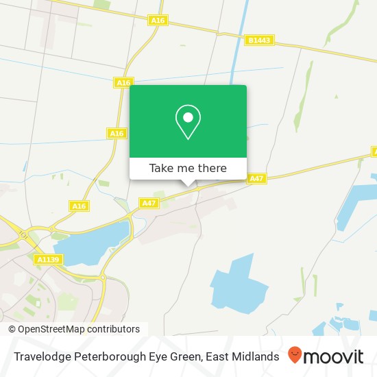 Travelodge Peterborough Eye Green map