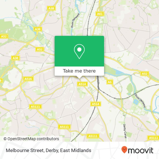 Melbourne Street, Derby map