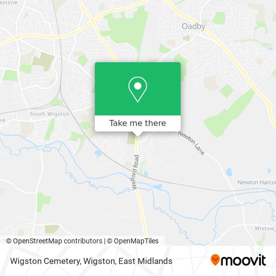 Wigston Cemetery, Wigston map