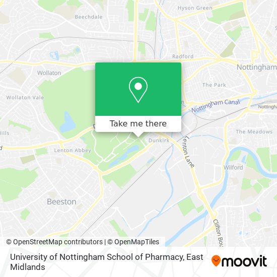 University of Nottingham School of Pharmacy map