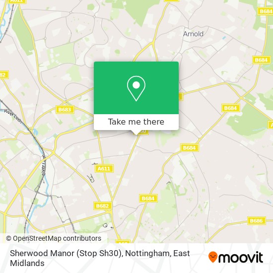 Sherwood Manor (Stop Sh30), Nottingham map