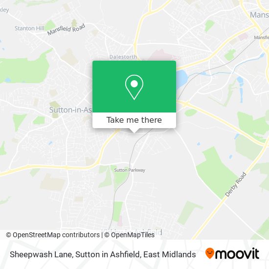 Sheepwash Lane, Sutton in Ashfield map