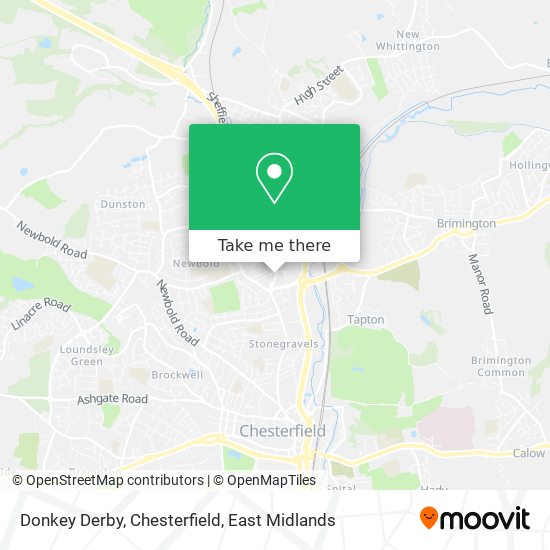 Donkey Derby, Chesterfield map