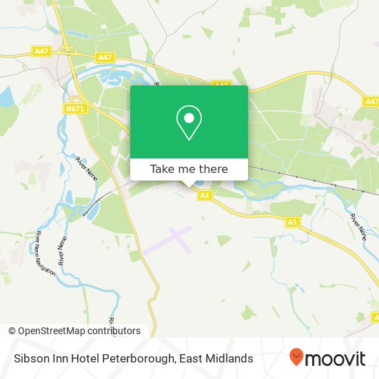 Sibson Inn Hotel Peterborough map