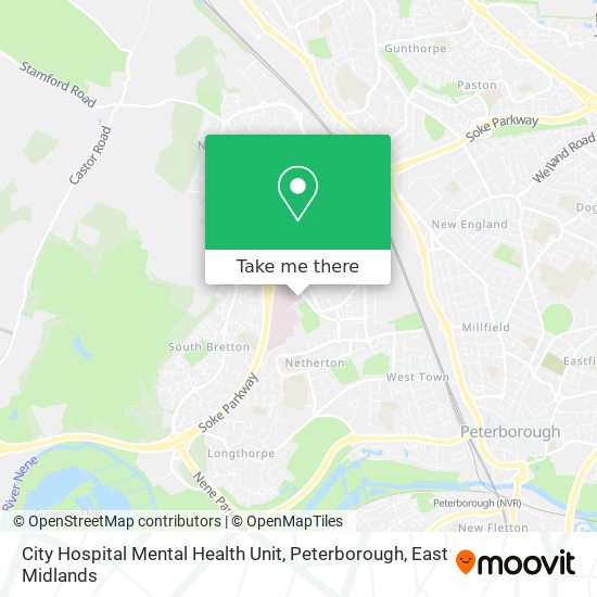 City Hospital Mental Health Unit, Peterborough map