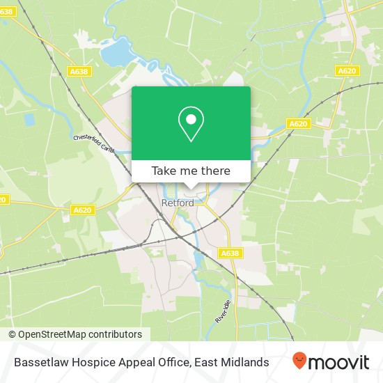 Bassetlaw Hospice Appeal Office map