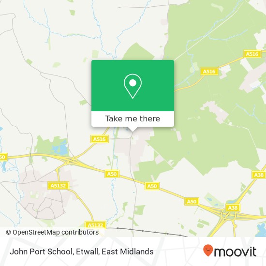 John Port School, Etwall map