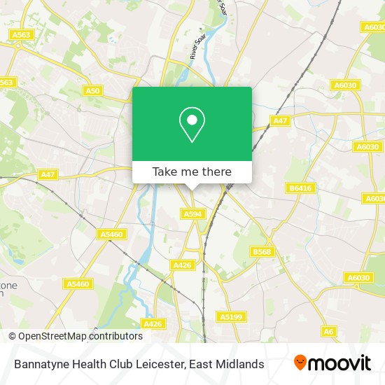 Bannatyne Health Club Leicester map