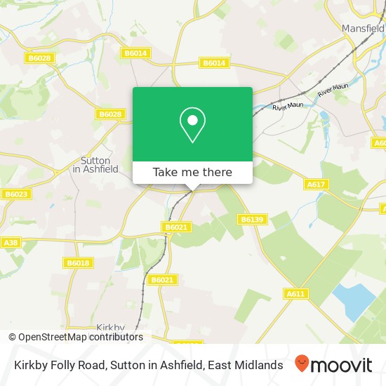 Kirkby Folly Road, Sutton in Ashfield map