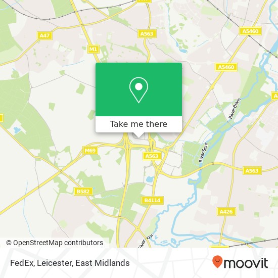 FedEx, Leicester map
