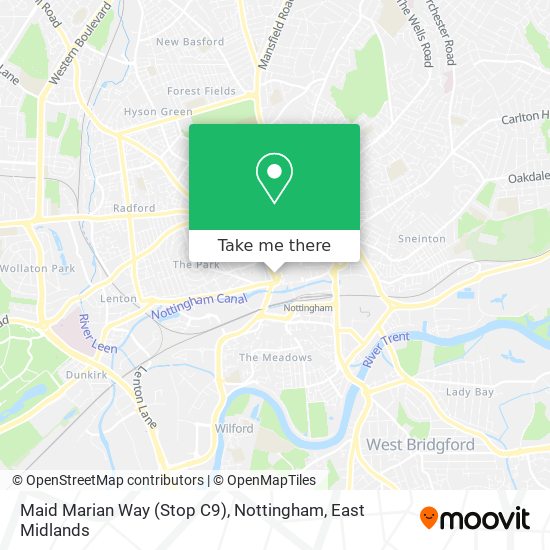 Maid Marian Way (Stop C9), Nottingham map