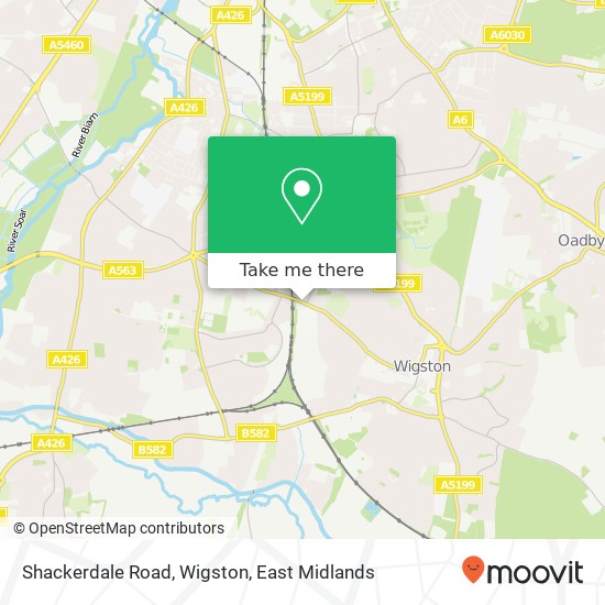 Shackerdale Road, Wigston map