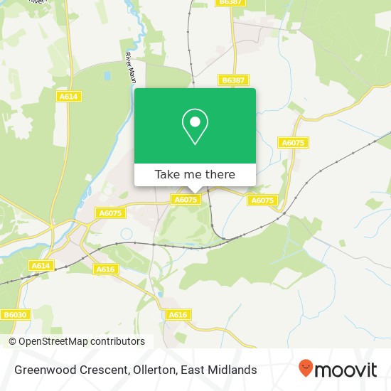 Greenwood Crescent, Ollerton map