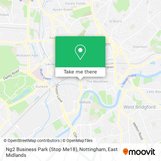 Ng2 Business Park (Stop Me18), Nottingham map