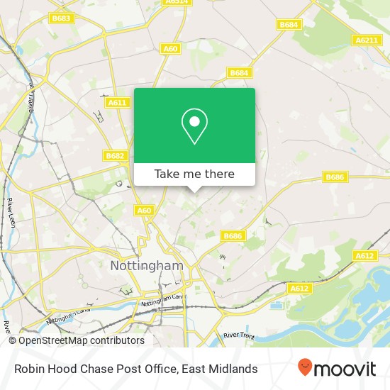 Robin Hood Chase Post Office map