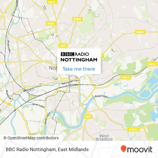 BBC Radio Nottingham map