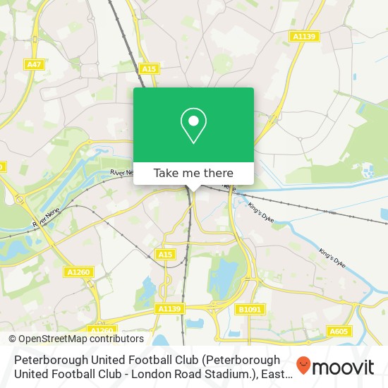 Peterborough United Football Club (Peterborough United Football Club - London Road Stadium.) map