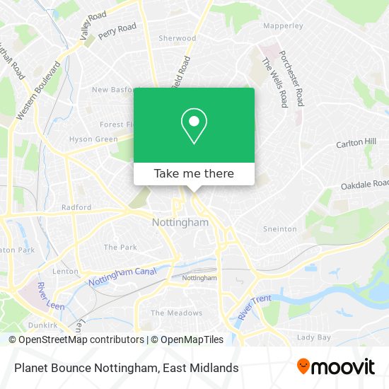 Planet Bounce Nottingham map