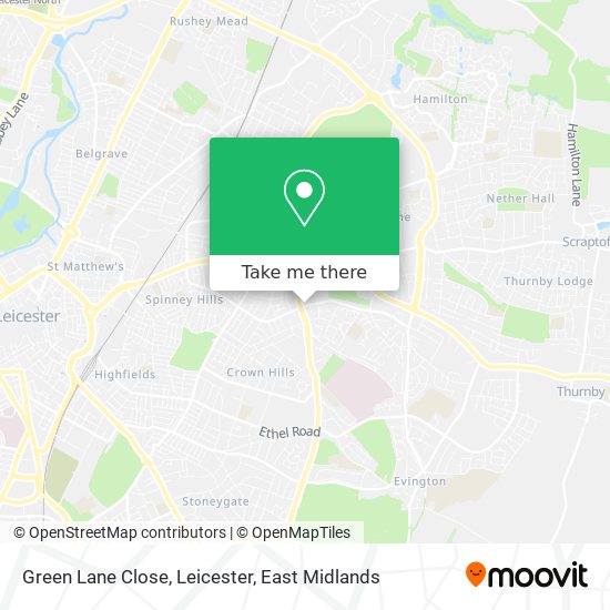 Green Lane Close, Leicester map