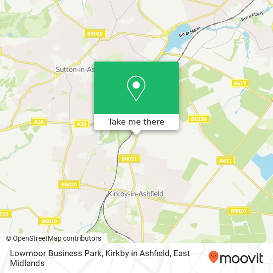Lowmoor Business Park, Kirkby in Ashfield map