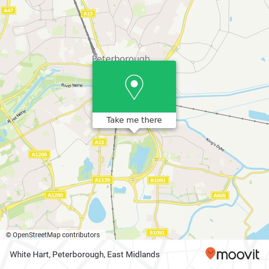 White Hart, Peterborough map