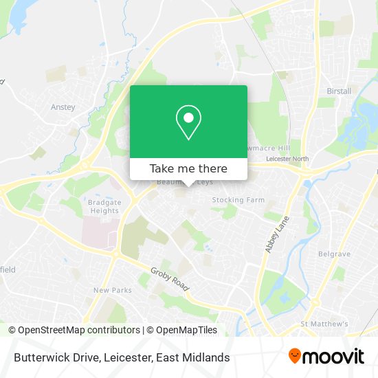 Butterwick Drive, Leicester map