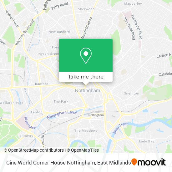 Cine World Corner House Nottingham map